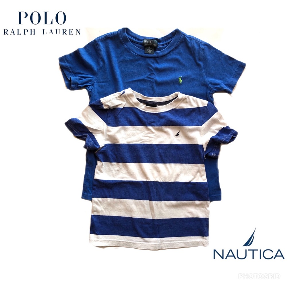 Polo Ralph Lauren and Nautica boys tees; sz 6